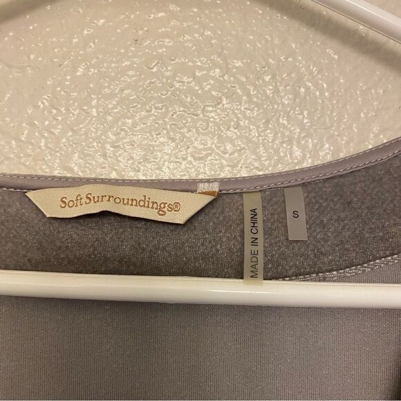 Soft Surroundings Cloudburst Velvet Shapely Top wrap blouse Long sleeve -S - Picture 3 of 8